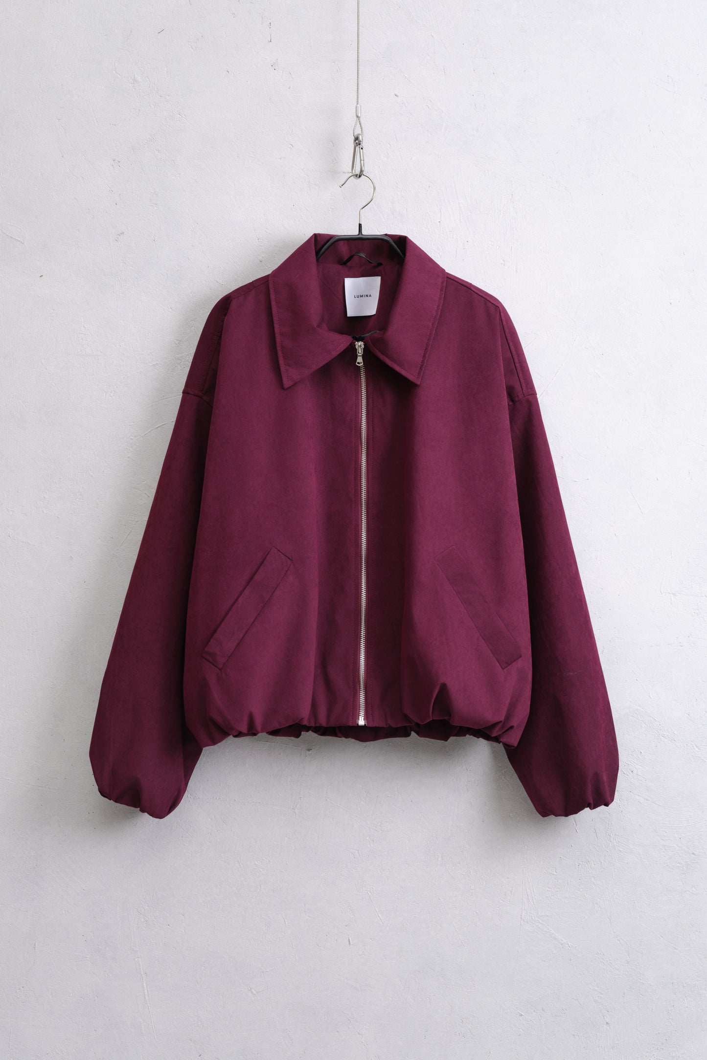 Burgundy bomber jacket