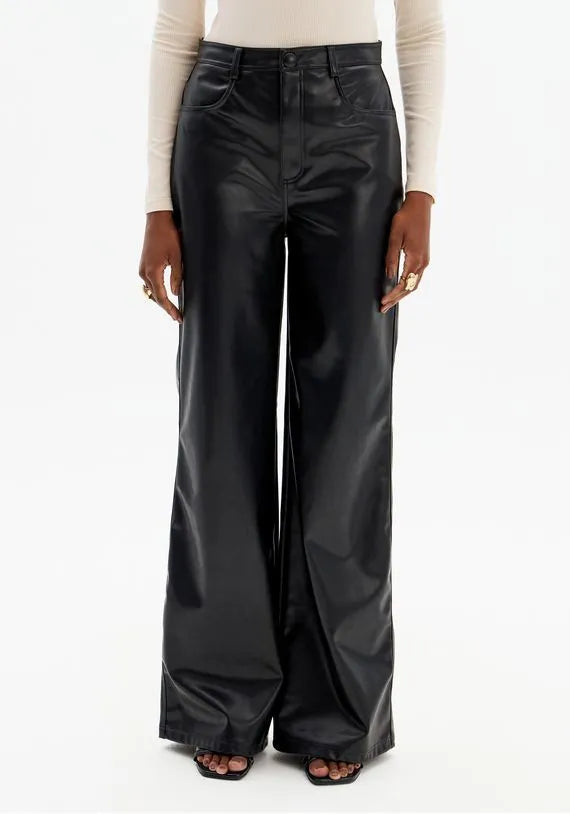 Wide Leg High-Waisted Pants with Belt Loops