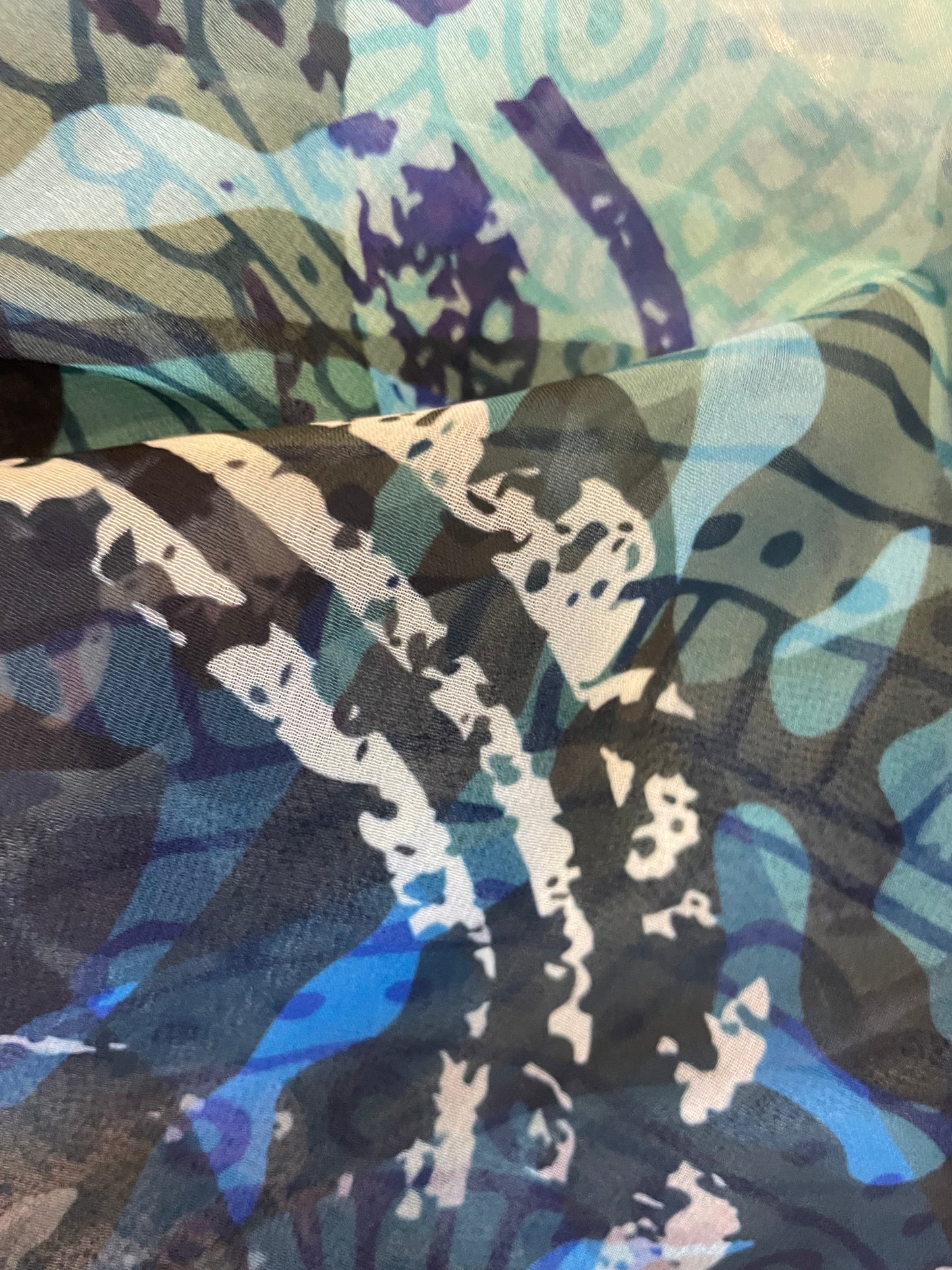Satin short printed caftan