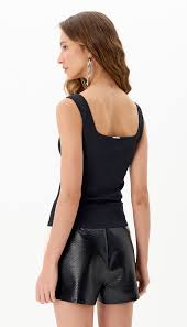 Black tank ribbed tank top