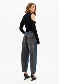Denim high waist two colored jeans