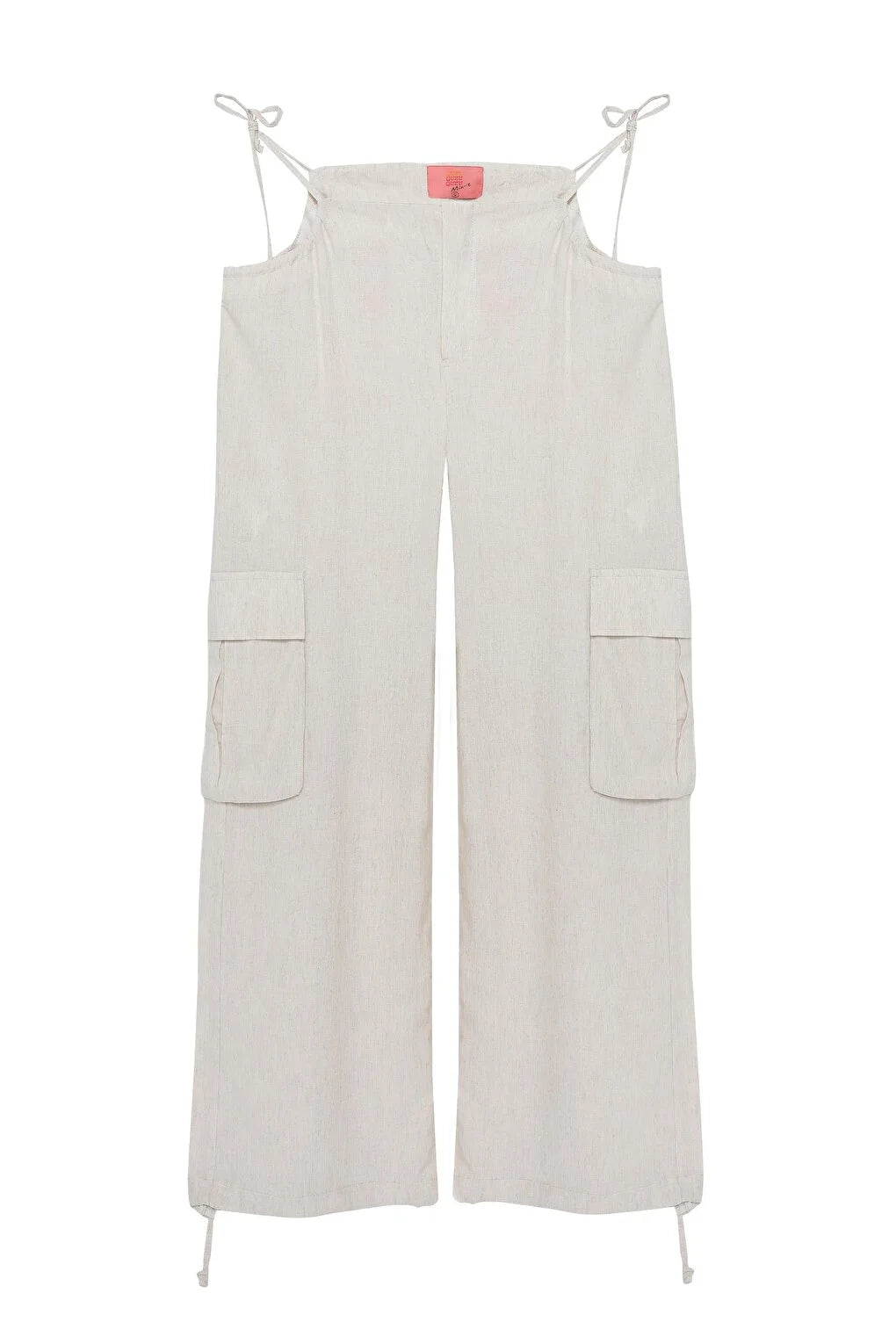 Linen cargo offwhite trouser