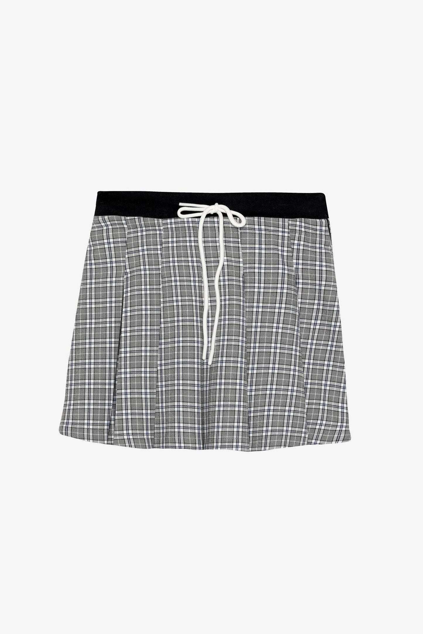Chess grey mini skirt with pleats
