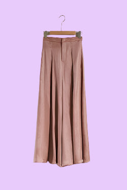Wide leg shiny pants