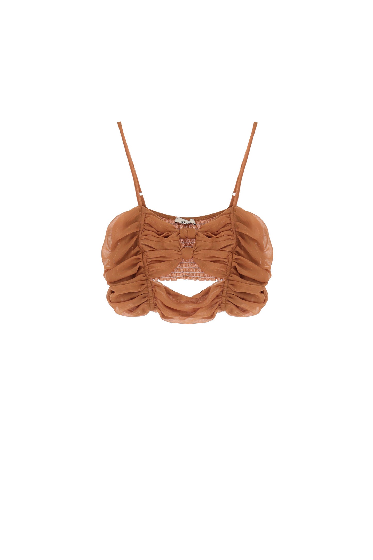 Crop top with knot and cut out details