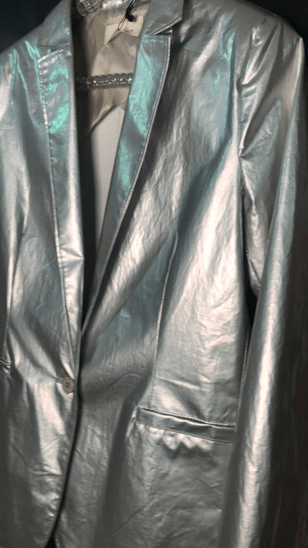 Blazer Silver Blazer Baroc Boutique SMALL / SILVER / COTTON 50% POLYURETHANE 47% ACRYLIC 3%