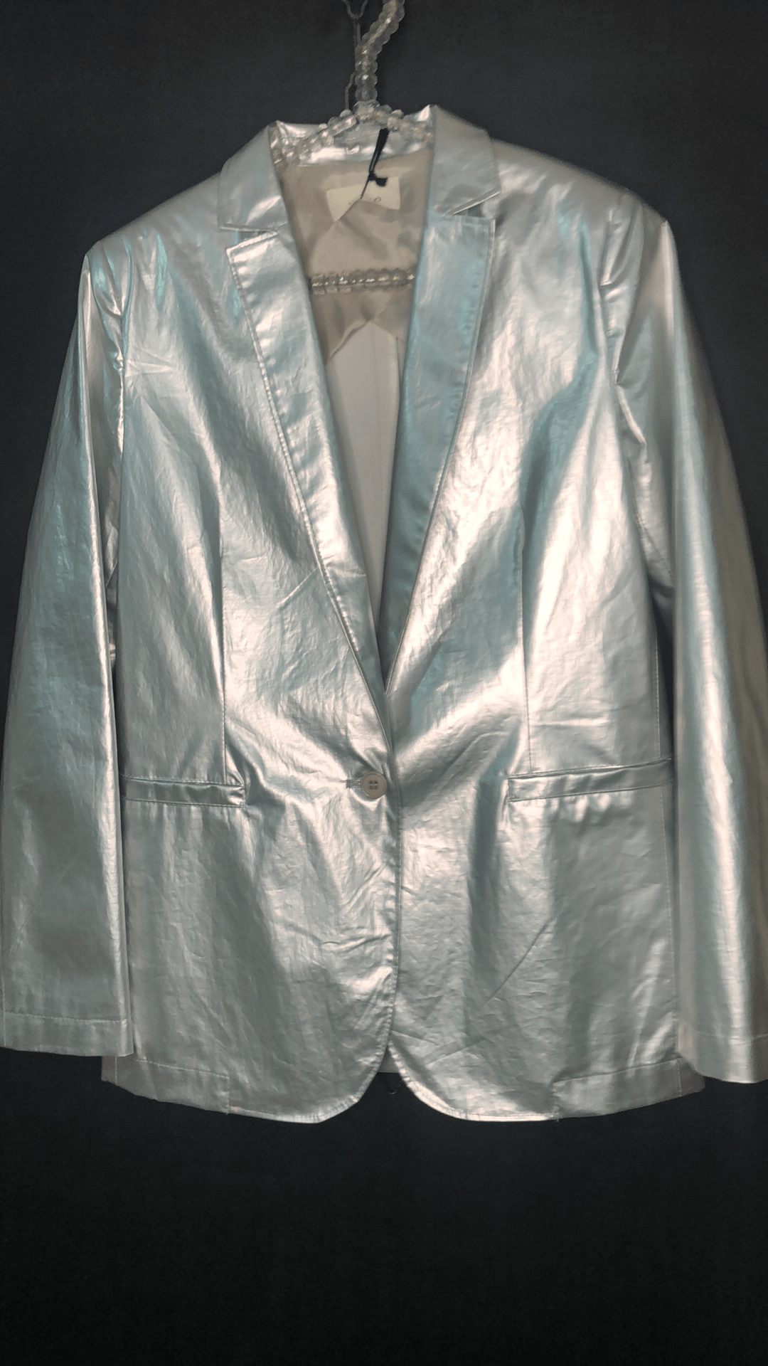 Blazer Silver Blazer Baroc Boutique SMALL / SILVER / COTTON 50% POLYURETHANE 47% ACRYLIC 3%