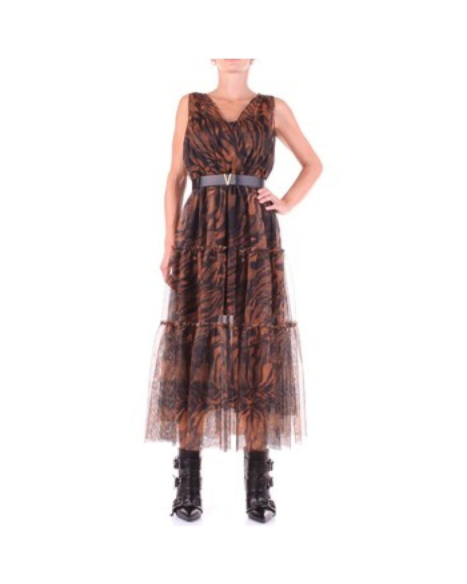 Dress Sheer long dress in wine red zebra print Baroc Boutique SMALL / WINE RED ANIMAL / POLYESTER 100%