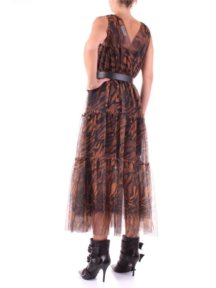 Dress Sheer long dress in wine red zebra print Baroc Boutique SMALL / WINE RED ANIMAL / POLYESTER 100%