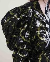 Dress Sequin Dress with puffed shoulders Baroc Boutique XSMALL / PATTERN / POLYESTER 100%