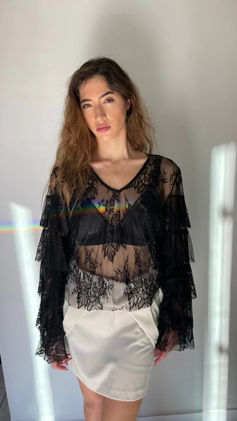 Have One Lace Top with layers on the sleeves Baroc Boutique