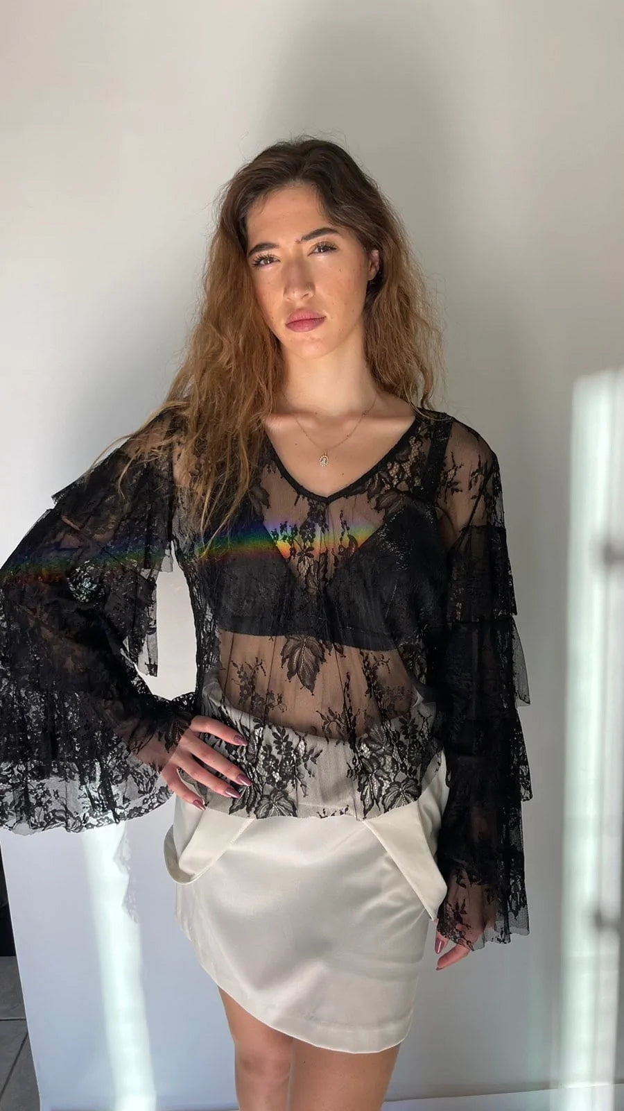 Have One Lace Top with layers on the sleeves Baroc Boutique