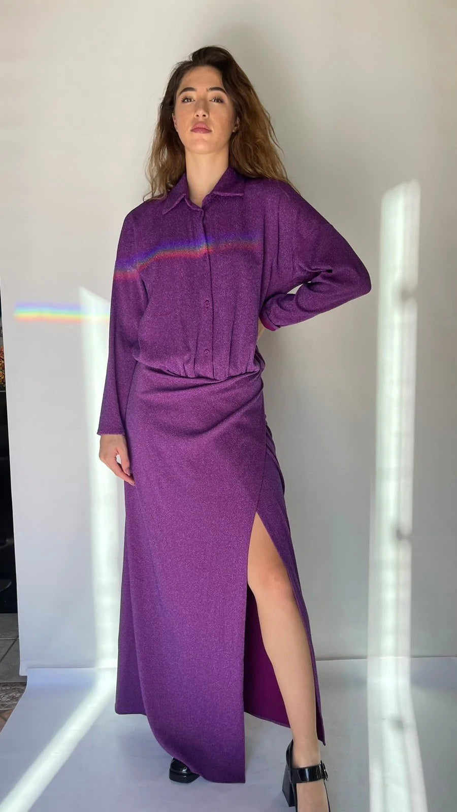 Have One lurex long-sleeve Dress Baroc Boutique
