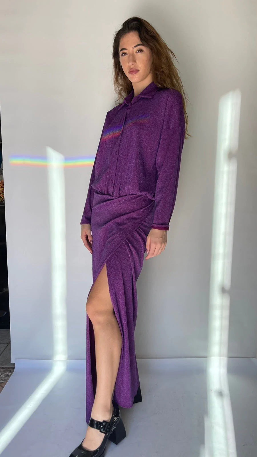 Have One lurex long-sleeve Dress Baroc Boutique