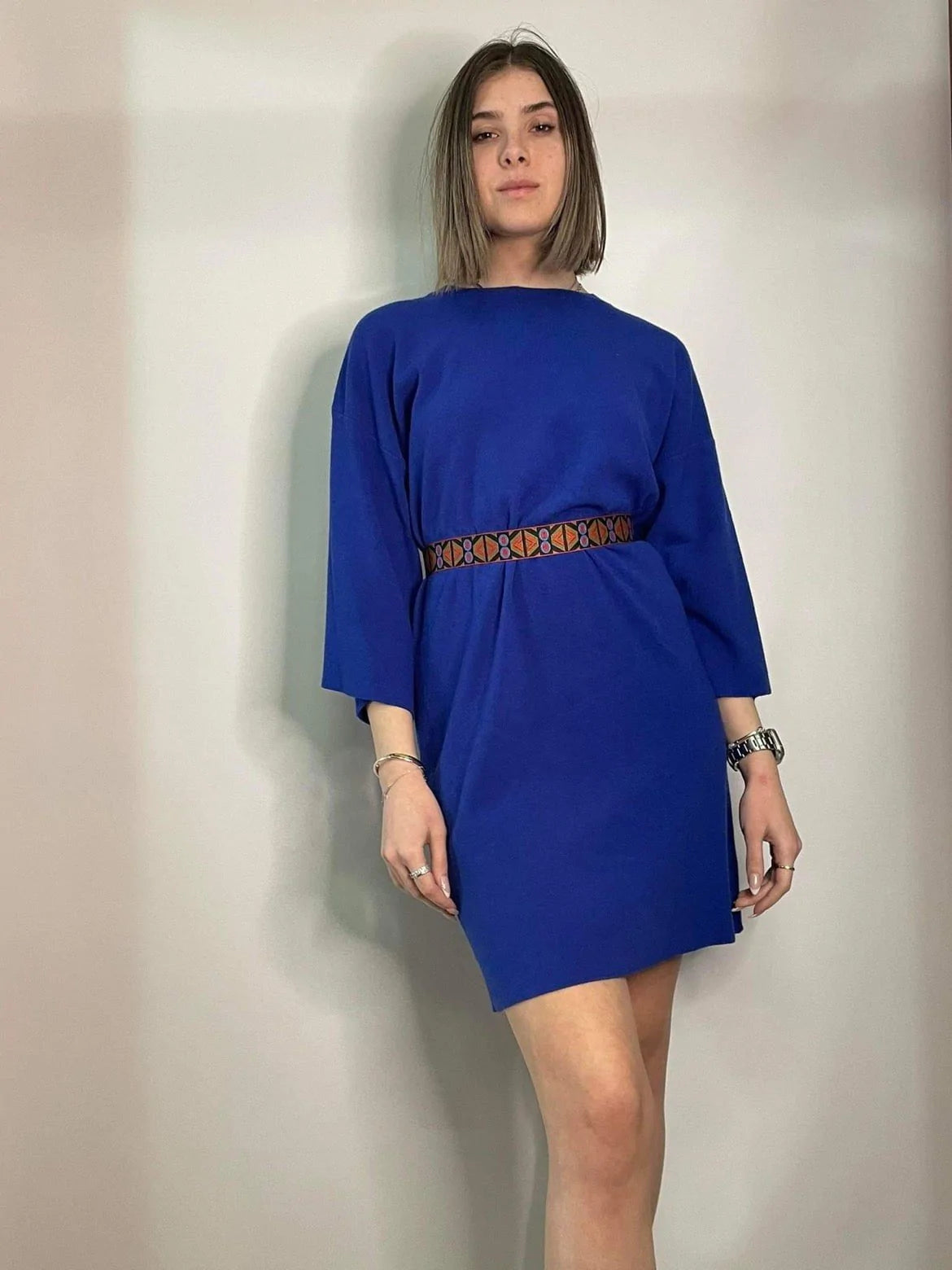 Knit navy boxy Dress Baroc Boutique