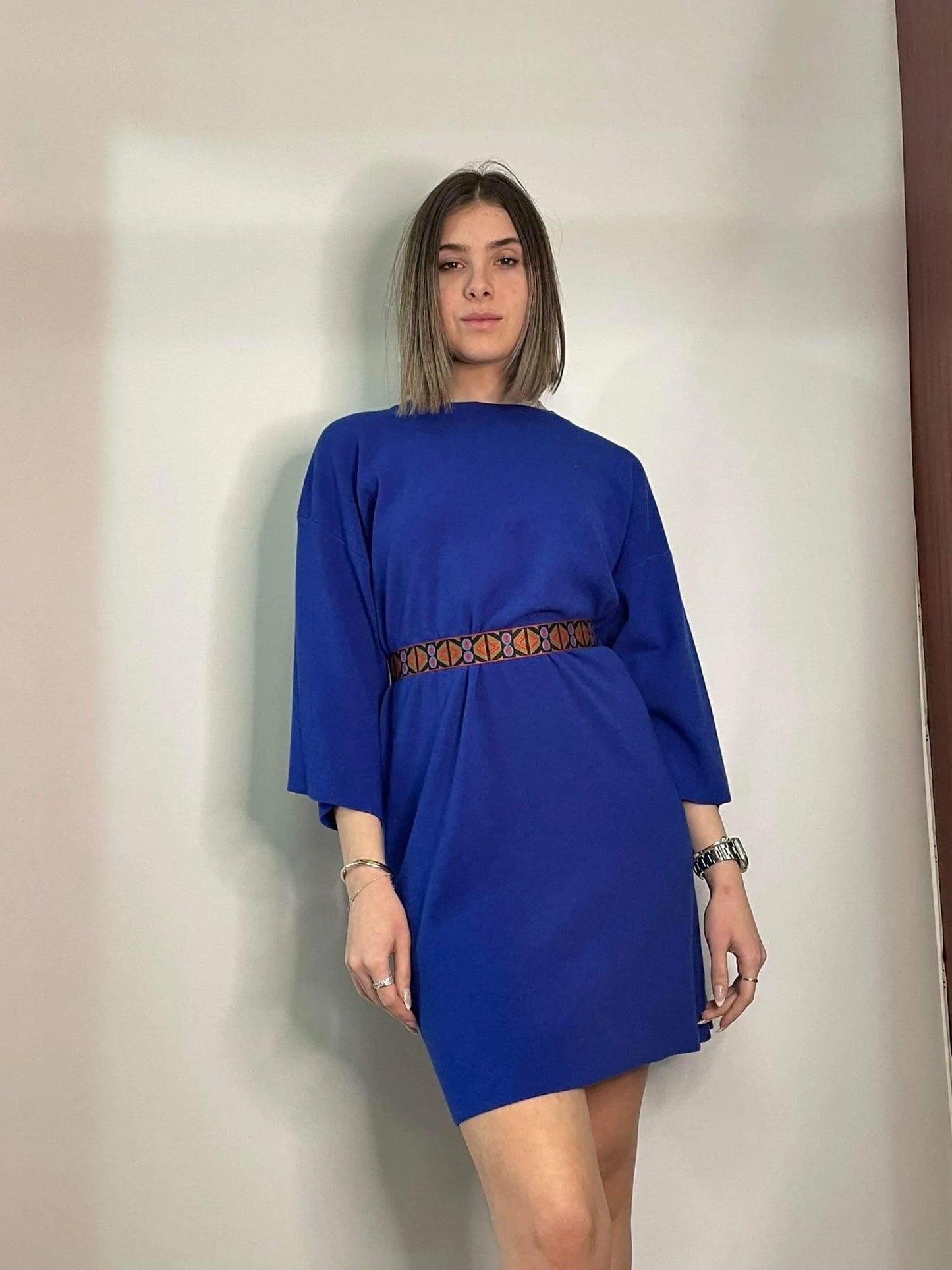 Knit navy boxy Dress Baroc Boutique
