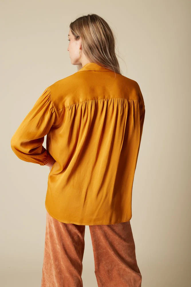 Ofilias mustard satin Shirt Baroc Boutique