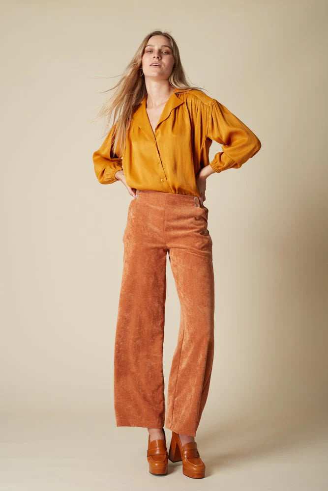 Ofilias mustard satin Shirt Baroc Boutique