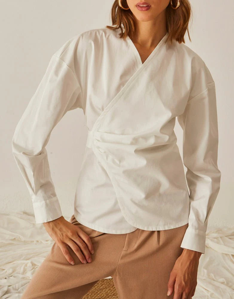 Ofilias Cotton wrap Shirt Baroc Boutique ONE SIZE / WHITE