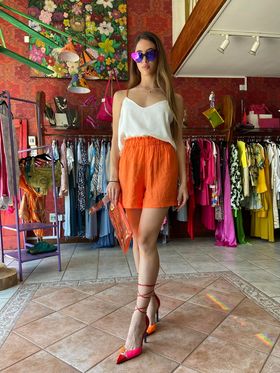 Short Nene HIgh waist orange Short Baroc Boutique