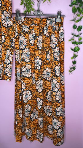 Skirt Skirt Baroc Boutique SMALL / ORANGE FLORAL / 100% COTTON