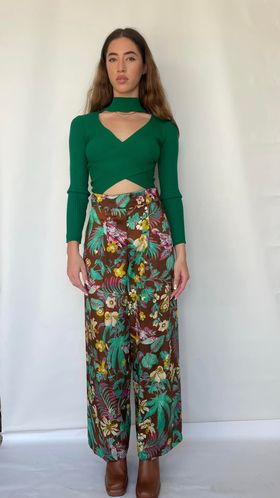 Dixie Corduroy floral Trouser Baroc Boutique SMALL