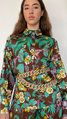 Dixie Corduroy floral Shirt Baroc Boutique SMALL / FLORAL