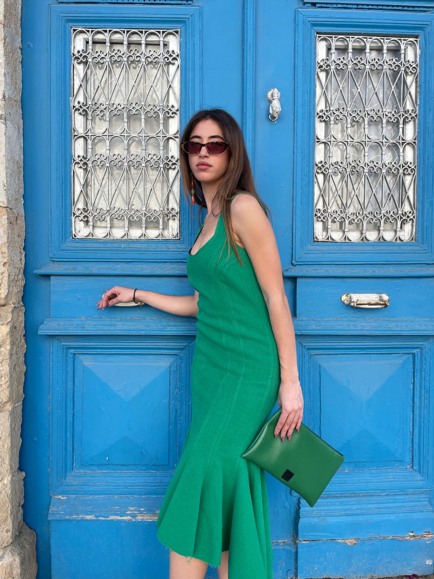 Stelio’s Koudounaris wool mermaid dress Baroc Boutique SMALL / GREEN