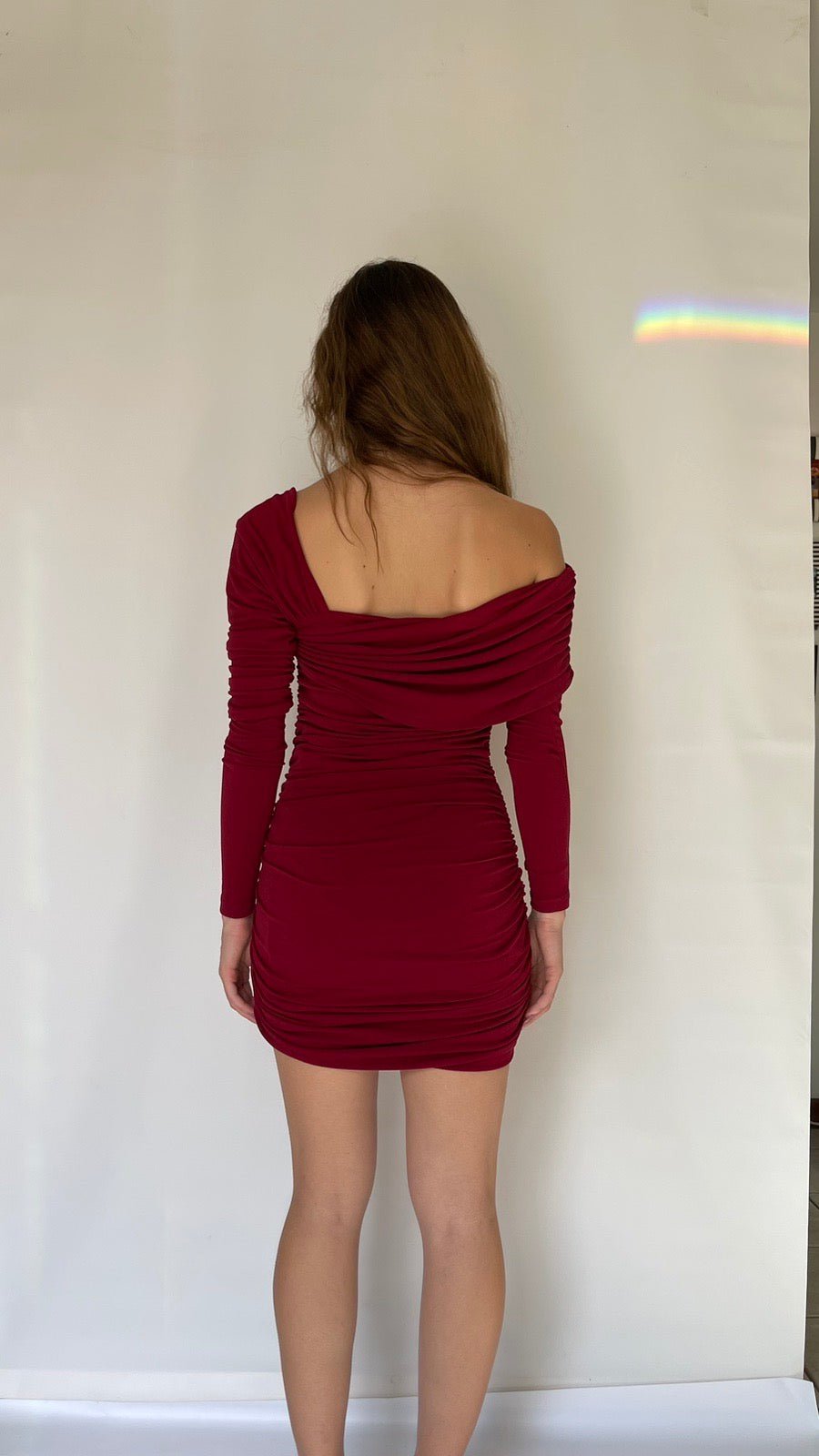 Stelios Koudounaris long sleeve mini Dress Baroc Boutique SMALL / WINERED