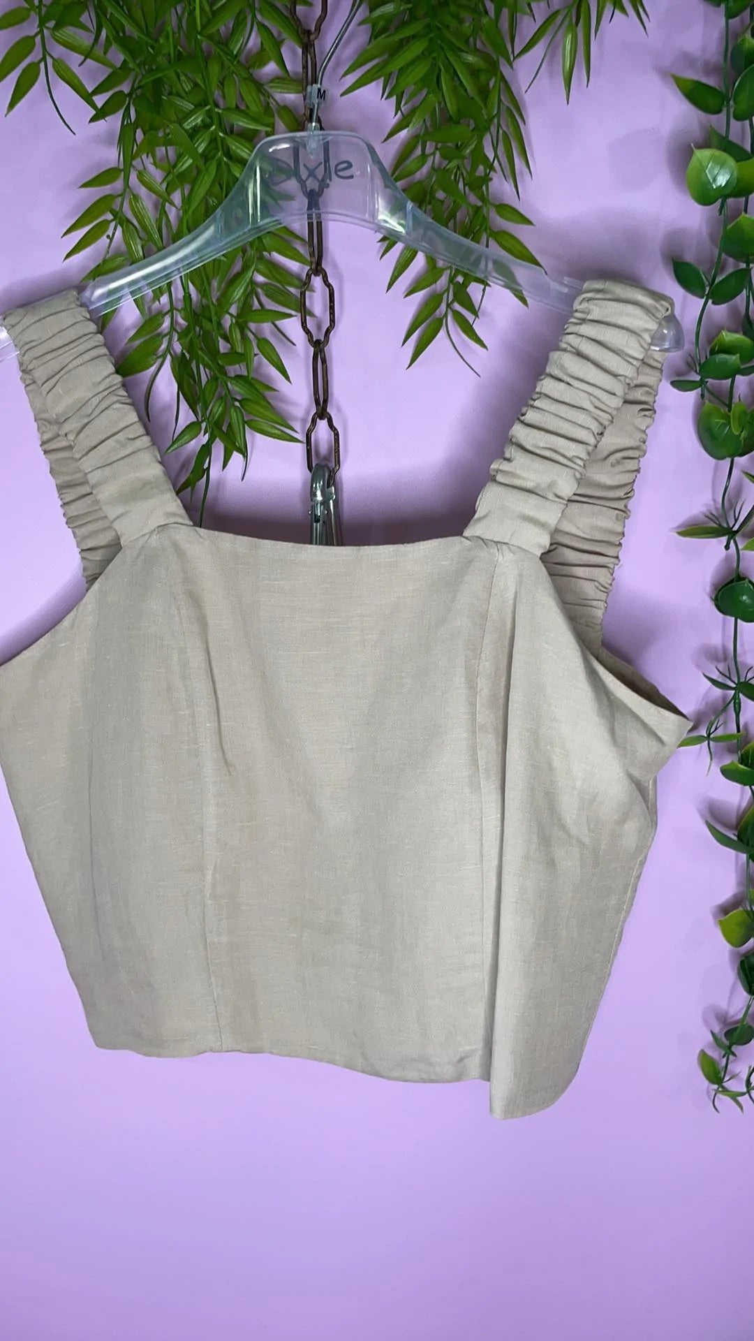 Top Top Baroc Boutique MEDIUM / BEIGE / 60% VISCOSE 40% LINEN