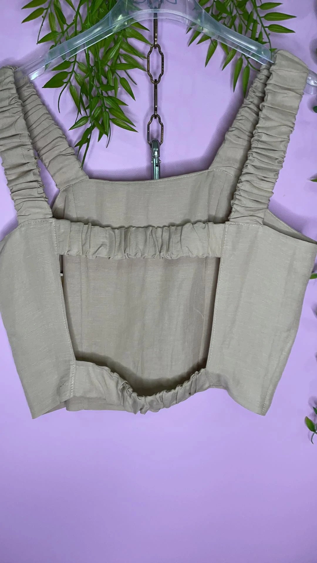 Top Top Baroc Boutique MEDIUM / BEIGE / 60% VISCOSE 40% LINEN