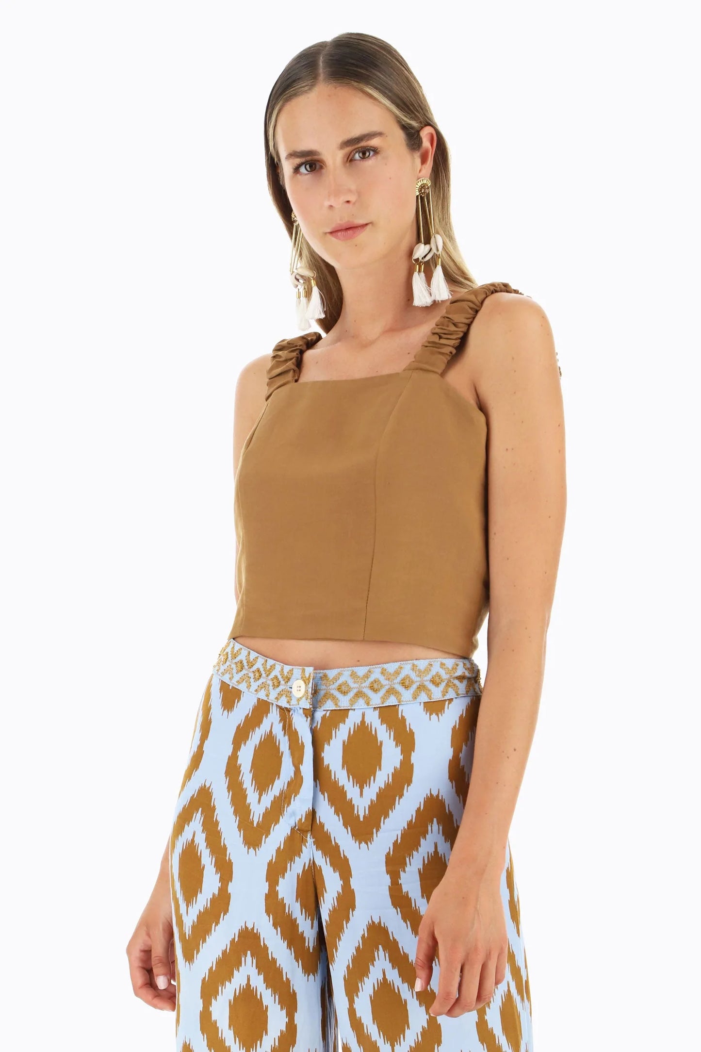 Top Top Baroc Boutique MEDIUM / BEIGE / 60% VISCOSE 40% LINEN