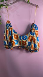Top Top Baroc Boutique MEDIUM / BLUE-ORANGE / 100% COTTON