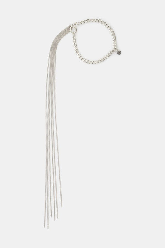 Thin mesh chain belt with fringes