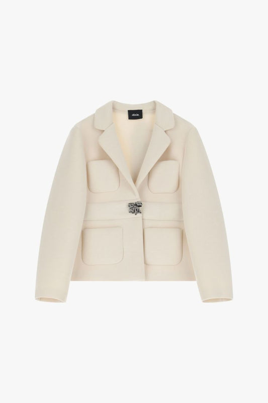 Light gray blazer with front pockets