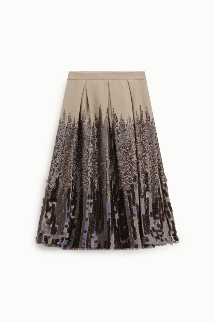 Pleated midi skirt with sequin details