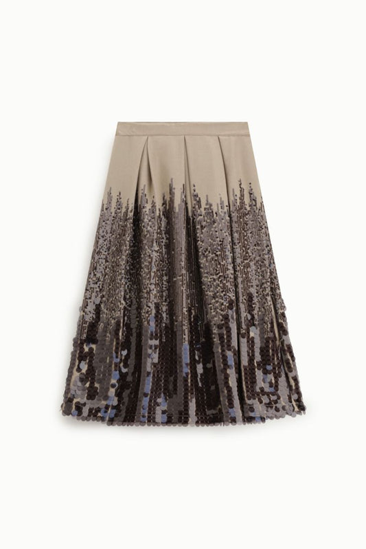 Pleated midi skirt with sequin details