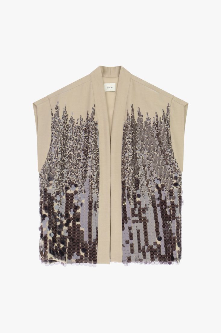 Sleeveless vest with sequins