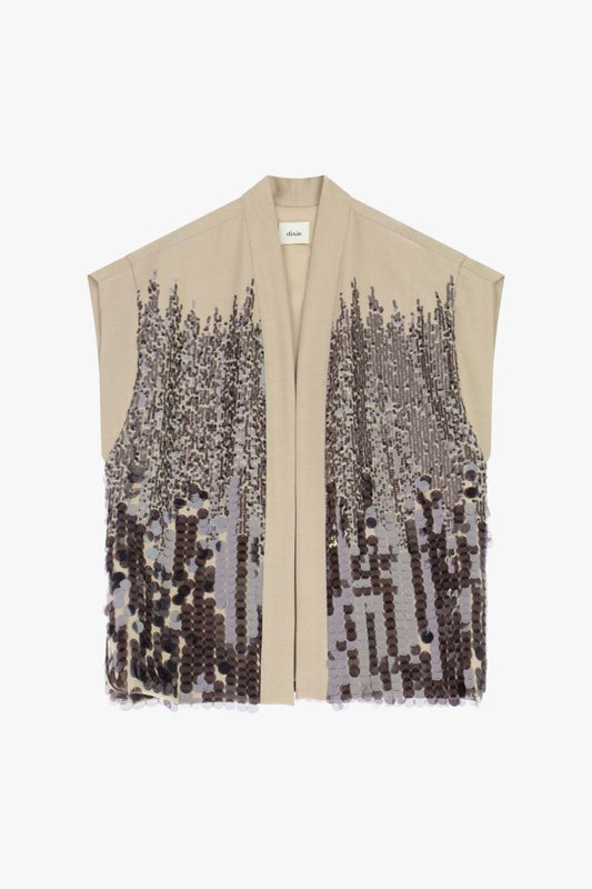 Sleeveless vest with sequins