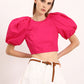 Crop Top with Puff Sleeves