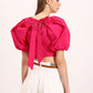 Crop Top with Puff Sleeves