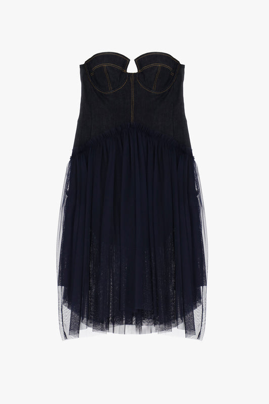 Jean dress with tulle