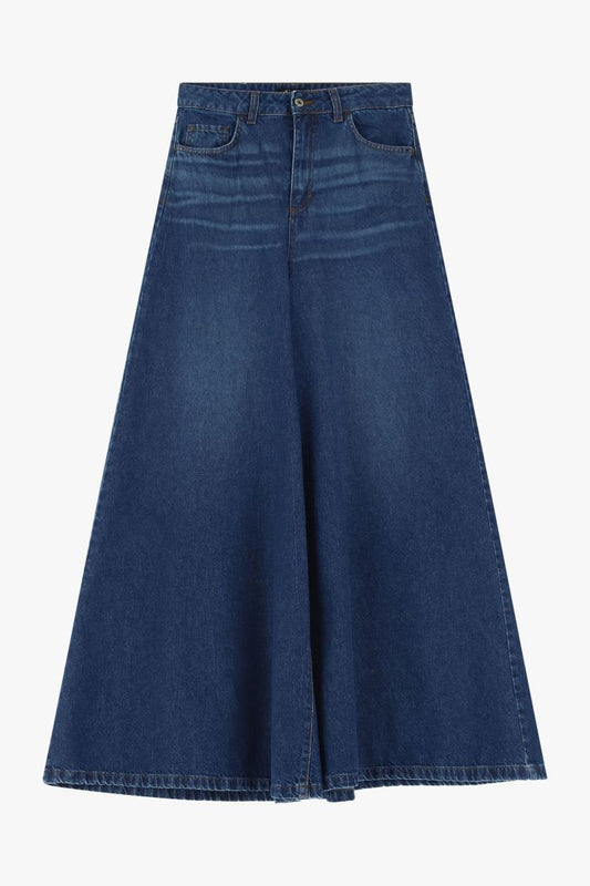 Blue highwaisted wide leg jean
