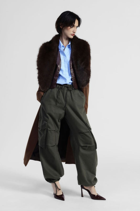 Trousers cargo fit with patch pockets and drawstring