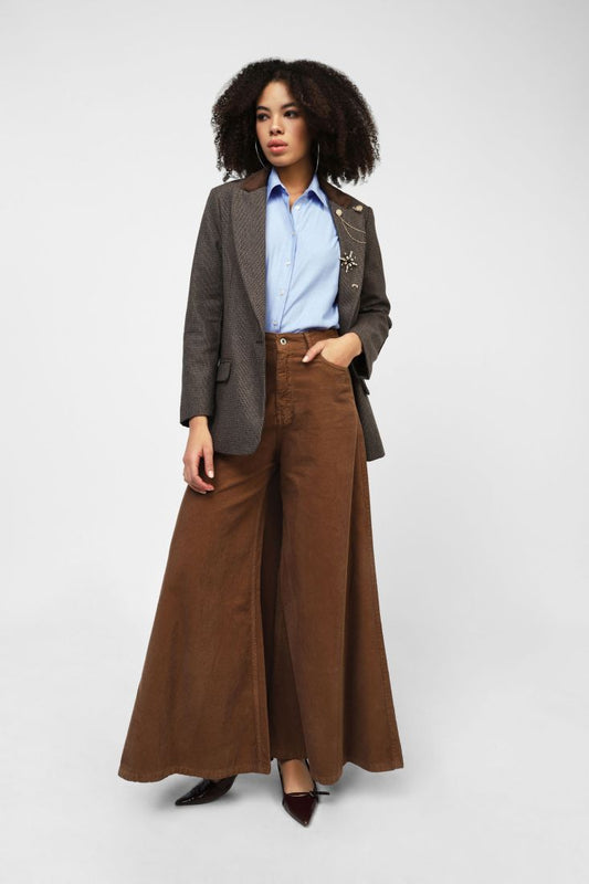 High waist extra wide trousers