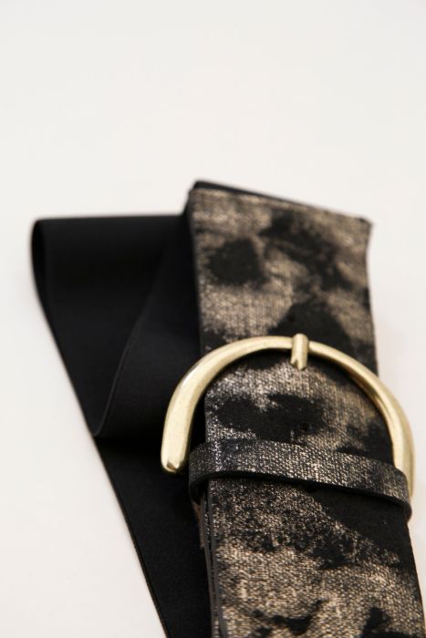 Black belt with gold boucle