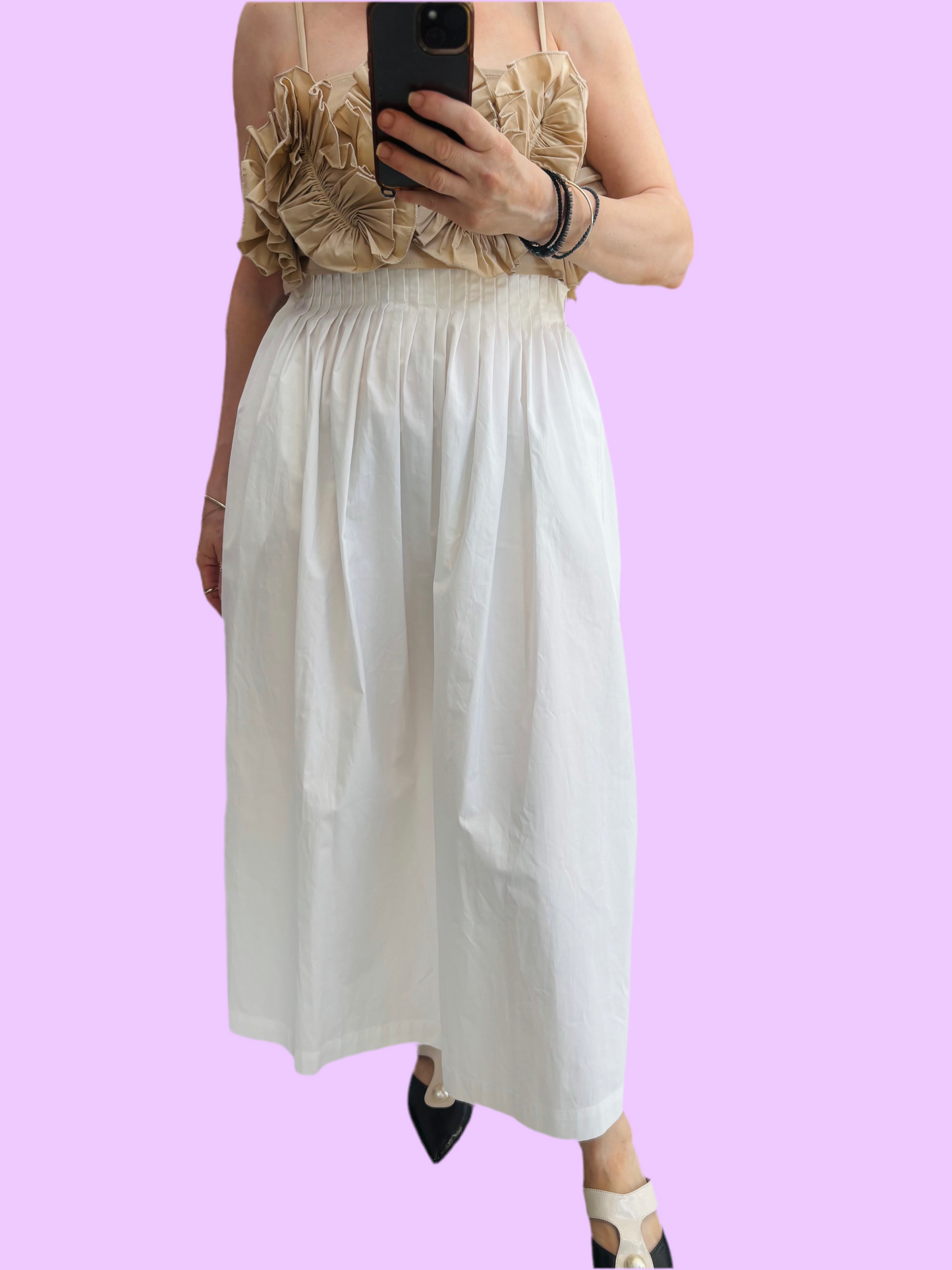 White highwaisted skirt