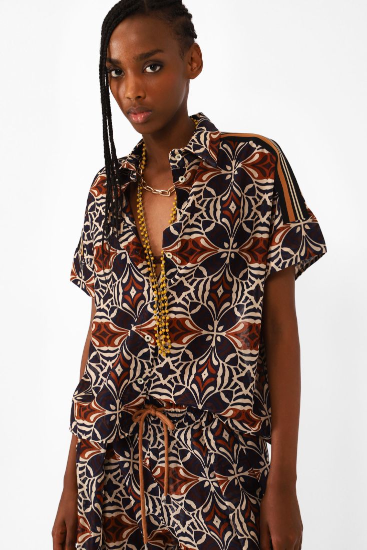 Pure cotton shirt with geometric print