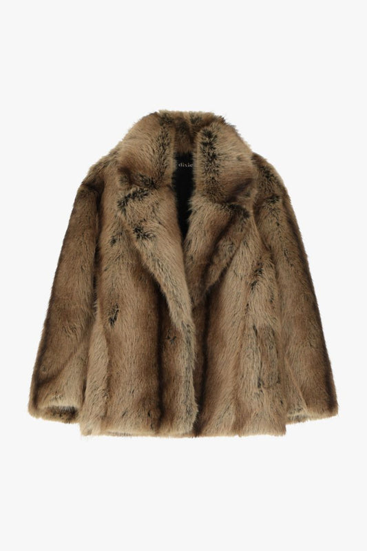 Eco fur with wide labels and volume