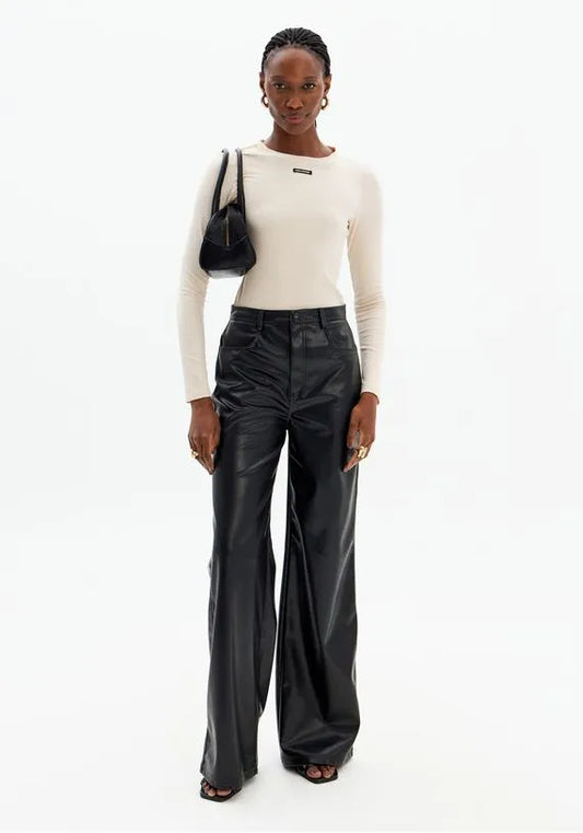 Wide Leg High-Waisted Pants with Belt Loops